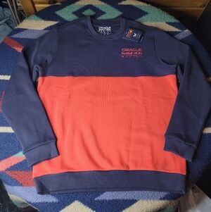 Oracle Red Bull Racing Sweatshirt Mens Large Blue Red Color Block Castore NWT